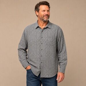 Murano Gray Plaid Wool Blend Shirt Men's XL Gorpcore Rugged Heritage Rustic